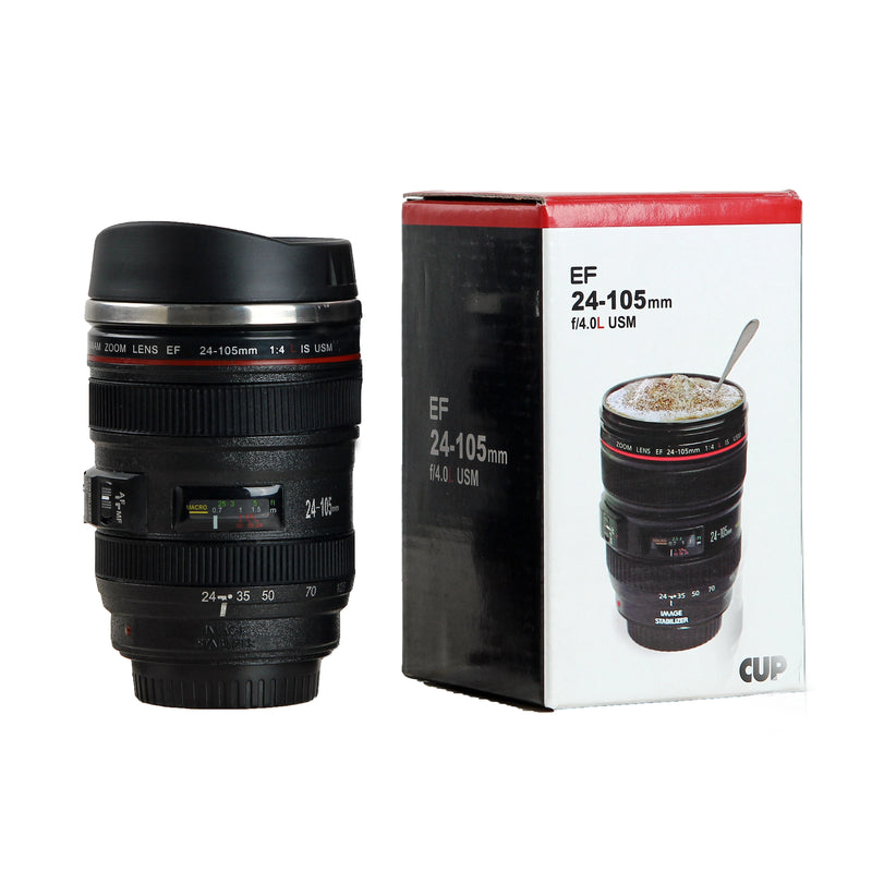 Câmera de aço inoxidável EF24-105mm lente para café